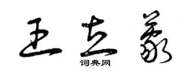 曾庆福王立蒙草书个性签名怎么写