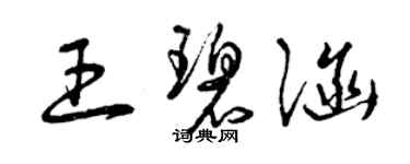 曾庆福王碧涵草书个性签名怎么写