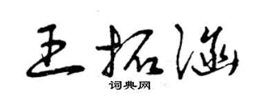 曾庆福王拓涵草书个性签名怎么写