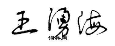曾庆福王涌海草书个性签名怎么写