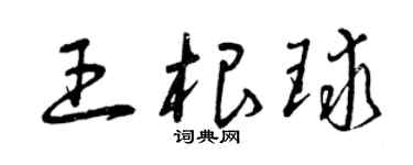 曾庆福王根球草书个性签名怎么写