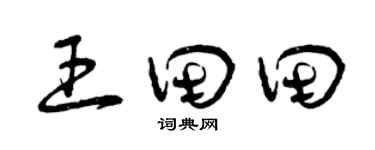 曾庆福王田田草书个性签名怎么写