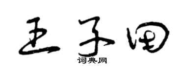 曾庆福王子田草书个性签名怎么写