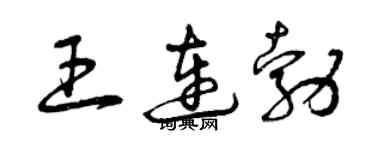 曾庆福王连勃草书个性签名怎么写