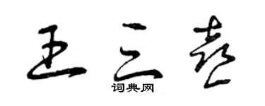曾庆福王三喜草书个性签名怎么写