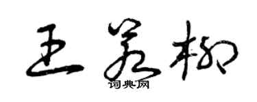 曾庆福王若柳草书个性签名怎么写