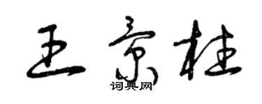 曾庆福王景柱草书个性签名怎么写
