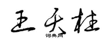 曾庆福王夭柱草书个性签名怎么写