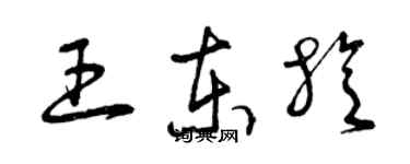 曾庆福王东旋草书个性签名怎么写
