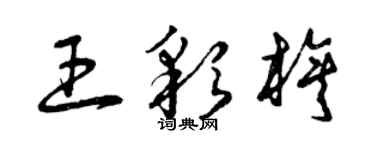 曾庆福王彩旗草书个性签名怎么写
