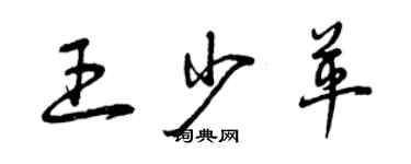 曾庆福王少革草书个性签名怎么写