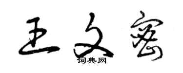 曾庆福王文密草书个性签名怎么写