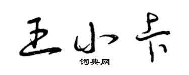 曾庆福王小卡草书个性签名怎么写