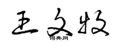 曾庆福王文牧草书个性签名怎么写