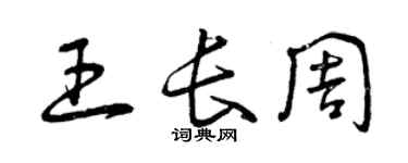 曾庆福王长周草书个性签名怎么写
