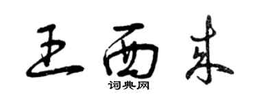 曾庆福王西来草书个性签名怎么写