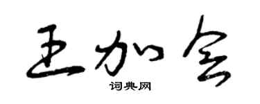 曾庆福王加会草书个性签名怎么写