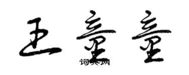 曾庆福王童童草书个性签名怎么写