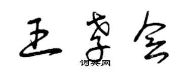 曾庆福王孝会草书个性签名怎么写