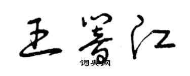 曾庆福王响江草书个性签名怎么写