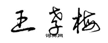 曾庆福王孝梅草书个性签名怎么写