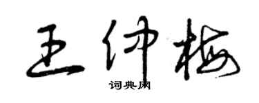 曾庆福王仲梅草书个性签名怎么写