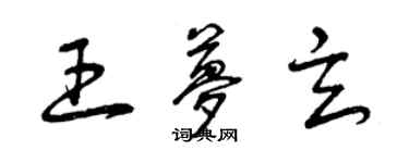 曾庆福王梦玄草书个性签名怎么写