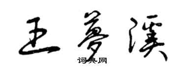 曾庆福王梦溪草书个性签名怎么写