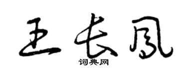 曾庆福王长凤草书个性签名怎么写
