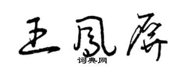 曾庆福王凤屏草书个性签名怎么写