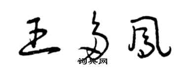 曾庆福王多凤草书个性签名怎么写