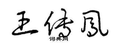 曾庆福王传凤草书个性签名怎么写