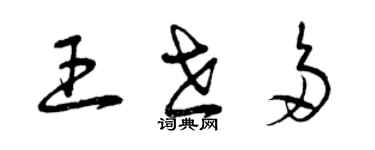 曾庆福王世多草书个性签名怎么写