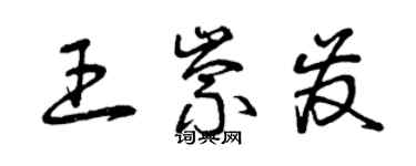 曾庆福王崇发草书个性签名怎么写