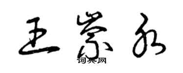 曾庆福王崇水草书个性签名怎么写