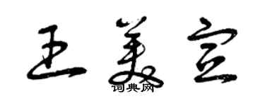 曾庆福王美宣草书个性签名怎么写