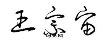 曾庆福王宗宙草书个性签名怎么写