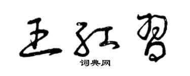 曾庆福王红习草书个性签名怎么写