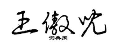 曾庆福王傲儿草书个性签名怎么写