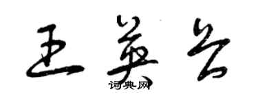 曾庆福王英畏草书个性签名怎么写