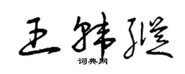 曾庆福王韩纵草书个性签名怎么写