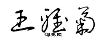 曾庆福王雅菊草书个性签名怎么写