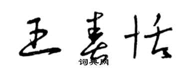 曾庆福王春恬草书个性签名怎么写