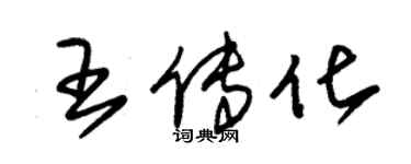 朱锡荣王传化草书个性签名怎么写