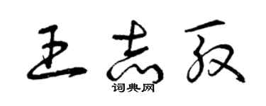 曾庆福王志殷草书个性签名怎么写