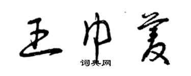 曾庆福王巾菱草书个性签名怎么写