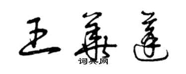 曾庆福王华蓬草书个性签名怎么写