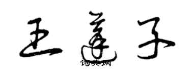 曾庆福王蓬子草书个性签名怎么写