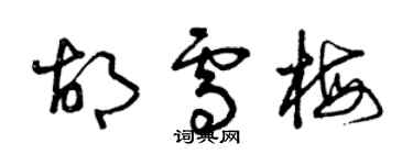 曾庆福胡雪梅草书个性签名怎么写