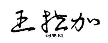曾庆福王拉加草书个性签名怎么写